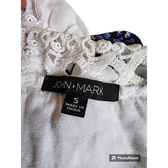 John Mark Embroidered Peasant Blouse Size Small Boho Hippie - Picture 6 of 8